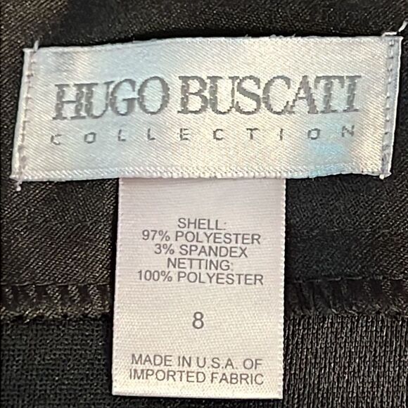 Hugo‎ Buscati Black Satin A line Dress Size 8 - Picture 11 of 11